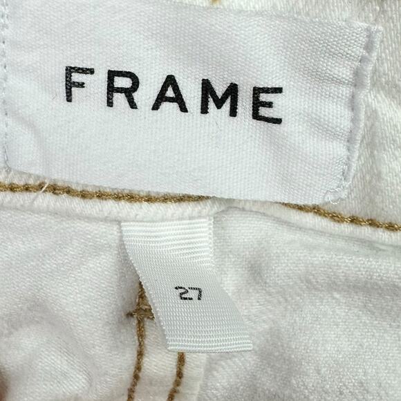 Frame Le High Straight Jeans Two Tone White Cream Size 27 - Picture 4 of 6